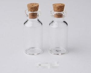 Garrafa de frascos de vidro transparente de 2 ml com rolhas mini garrafa de madeira tampa vazia frascos de amostra pequena garrafas desejadas artesanais lx8351