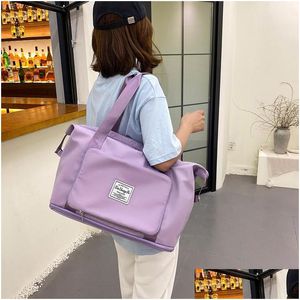 Aufbewahrungstaschen Sublimation Neue große Kapazität Falten Reisetasche Wasserdichte Tote Handtasche Reisen Duffle Taschen Mtifunktionelle Frauen Bages Dhbtk