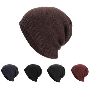 Ball Caps Women Men Warm Baggy Weave Crochet Winter Wool Knit Ski Hat