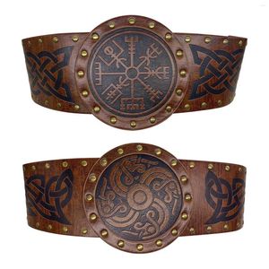 Cintos PU couro viking Belt Belt Snap Fechamento Medieval SconaB