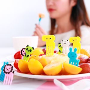 64pcs Dinware Mini Forks Animal Food Picks For Kids Cute Fruit Fork Bento Box Decor Helfs Cartoon Children Snack Cake Dessert Lunch Pick