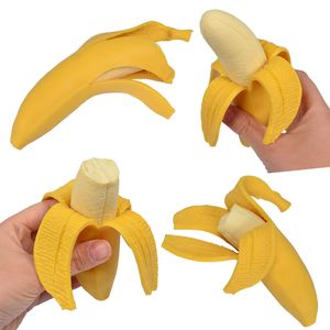 TPR Squishy Banana Fidget Toy Hand Flaking Simulation Bananas Funny Squeeze Toys Stress Relief Decompression Toys Anxiety Reliever