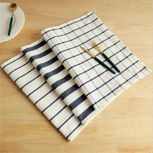 Masa peçete 2pcs 3pcs Set Pamuk Çay Havlusu Başına 4pcs Ekose Mutfak Havlu Ovma Ped Temizleme 40x60cm