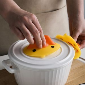 Utensílios de cozinha 2pcs luvas de silicone de forno de silicone Placa de isolamento de clipe de pato Anti escaldado assar