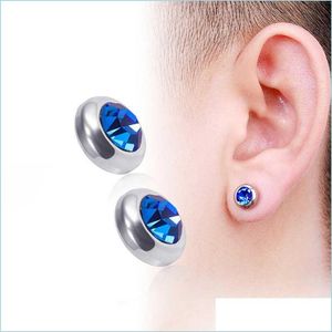 Clip-On Screw Back Magnetic Clip On Diamond Earrrings Screw Back No Hole Stainless Steel Ear Rings Allergy Fashion Jewelry For Wom Dhcqr