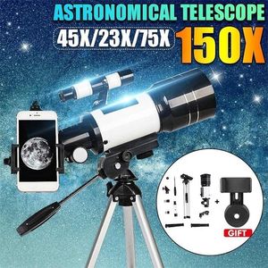 Telescope Binoculars Professional Astronomical Monocular 150x Refractive Space Outdoor Travel Spotting Scope with Tripod 221116