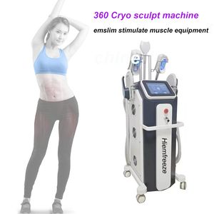 2 in 1 EMSlim Muscle Building Cryo Slimming Machine HIEMT Body Sculpting Machine 360 Cool Cryotherapy Equipment