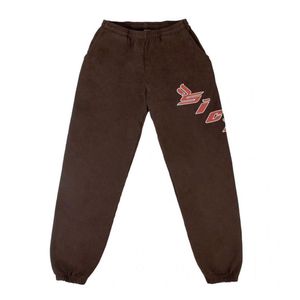 Pantaloni con coulisse High Street con stampa di lettere rosse marroni Pantaloni autunno inverno Plus Size