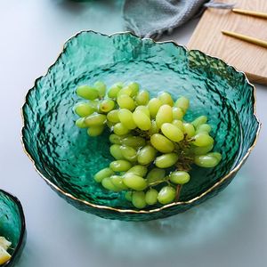 Skålar japansk stil grön glas skål med glod kant sallad frukt soppa dessert snacks mat blandar te tvätt stort