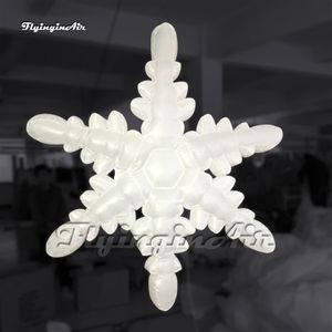 Simulated Large LED Inflatable Snowflake Balloon Christmas Ornaments Venus Ceiling Decoration For Club Event