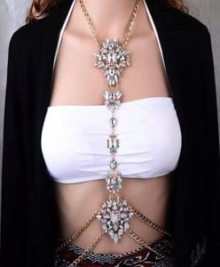 Lussuoso cristallo ornato di gioielli da sposa Catena del corpo europea di moda europea Accessori per la vita da donna europei Gioielli femmine3786227
