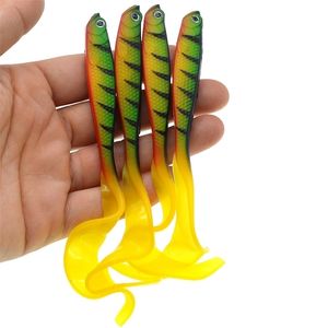 Köder Köder 4PCS 125cm 55g Angeln Wobbler Lot Karpfen Köder Fisch Weiche Köder Swimbait Schwanz Grub Silikon künstliche Tackle 221116