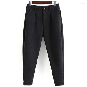 Calças Masculinas 2022 Calças Masculinas Longas Lã Tweed Lazer Algodão Masculino Cavalheiro Espinha De Peixe Terno Negócios Calça Para Casamento Noivo G96