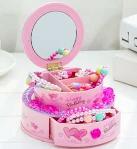 Creative birthday cake decorations decorations music box children's dressing mirror jewelry gift shop wholesale