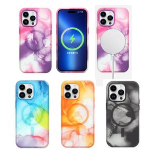 Magsafe Protective Phone Case for iPhone 14 13 12 Pro Max Magnetic Cases iphone 14 Plus Watercolor Painting Cover