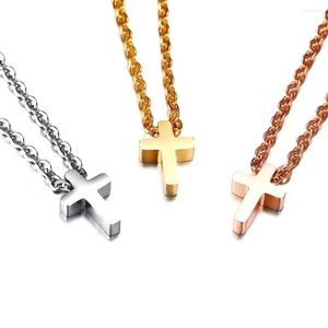 Anhänger Halsketten Mode Edelstahl Gold Kreuz Choker Halskette Für Frauen Freundschaft Geschenk Collares Schmuck Einstellbare Kette