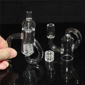 Smoking Diamond Knot Loop Quartz Banger Dab Nail Recycler Quartz Bangers with Gear Insert Carb Cap for oil rig glass water pipe bongs