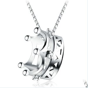 Pendant Necklaces Stereoscopic Crown Pendant Necklaces Women Necklace Box Chains Girls Fashion Jewelry Birthday Gift Drop Delivery Pe Dhbet