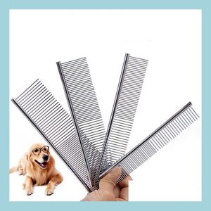 Hund Grooming 4 Sizes Pet Grooming Brush Comb Tools for Dog Clean Borstes Pin Cat rostfritt st￥l Dog Metal Produkt Drop Leverans Ho Dhlz5