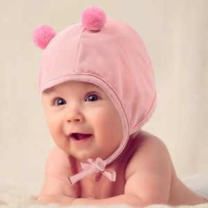 Boinas chapéu para cobrir as orelhas bebê fofo proteção fria de bola quente ouvido de chap de tiras de boné de tampa infantil flanela para mulheres