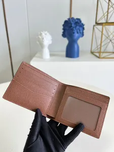 Slender men short wallets new designer purse credit card holder money clip pocket organzier come with box and dust bag