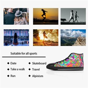 Men Custom Shoes Designer Canvas Women Sneakers Hand Painted Fashion Shoe Mid Cut Trainers