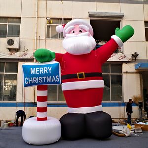 Großhandel Beleuchteter aufblasbarer Ballon Santa Inflatables Ballon Weihnachten für Bühnenweihnachtsdekoration