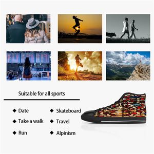 Designer Men Stitch Shoes Custom Sneakers Canvas Women Fashion Black Orange Mid Cut Breatble Walking Jogging Color40