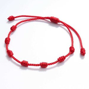 Bracelets 24pcs 7 Charm Knots Red String Bracelet For Women Men Lucky Amulet And Friendship Handmade Braid Rope Wristband Jewelry Gifth51