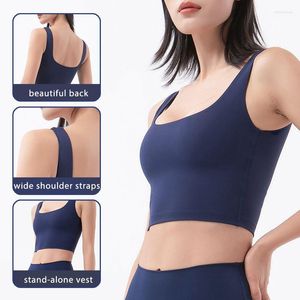 Yoga outfit SS Light Support Skin-Friendly Fake Two-Piece -Secast Sports Vest Female Deep U Beautiful Back Bra