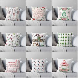 Pillow Merry Christmas Tree Decorative Home Case Covers 45X45cm Nordic 40x40cm 50x50 Modern Living Room Sofa House Bed