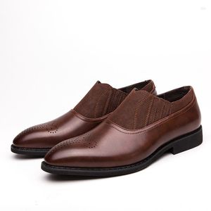 Dress Shoes Men PU Leather Suit Fashion Casual Semi-formal Business Misalwa Slip-on Flat Oxford Brogue