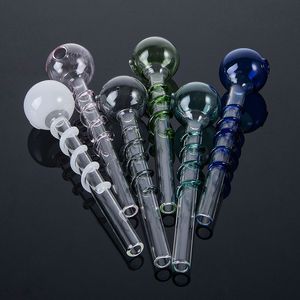 Unique Shape Round Smoking Pipes Accessories Colorful Pyrex Glass Oil Burner Dab Oil Rigs For Hookahs Water Bong Handful Pipe SW26