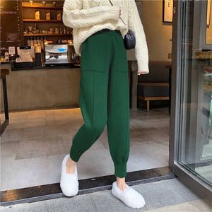 Women's Pants Capris Solid Color High Waist Knitted Harem Pants Autumn Loose Elastic Band Joggers Fashion 8 Colors Streetwear Trousers Women T221024