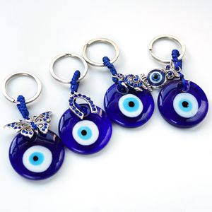 Turquia feita de peru azul do olho maligno as cadeias de chaves de carro pendente de carro para presente