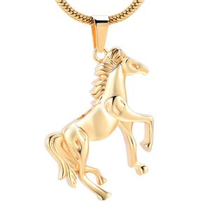 H10072 Золотая нержавеющая сталь беговая лошадь кремация мемориальная подвеска для пепла урн ожерелье на память для мужчин