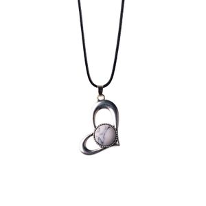Natural Love Pendant Stone Treatment Stones Beads Necklace Crystal Heart Gemstone Energy Quartz Pendant