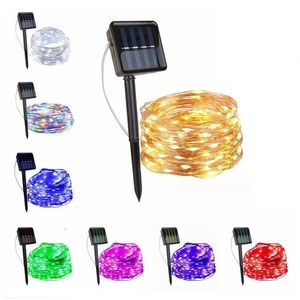 Trädgårdsdekorationer 12m22m32m utomhus Solar Light Fairy String Lights For Holiday Christmas Waterproof Lighting 221116