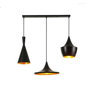 Lampade a sospensione Luci vintage Soffitto a LED Tom Strumento musicale Appeso Casa Bar Loft Ristorante Camere da letto Illuminazione nera