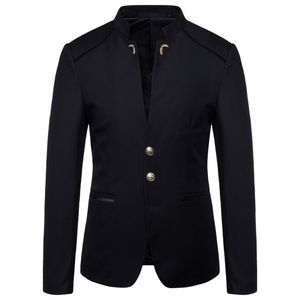 Kombinezony damskie Blazery Spring Męskie Modne przycisk Dekoracyjny płaszcz Blezer Style Slim Fit Stand Stoy Karty