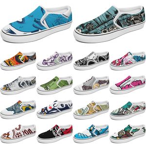 Scarpe personalizzate in tela slip-on sneaker personalizzate uomini donne donne blu giallo classico classico comodo sneaker a bassa piattaforma personalizzata Color45