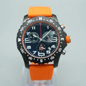 Mestre Design Men's Watch Jap￣o Jap￣o Quartz Endurance Pro Avenger Cron￳grafo 44mm Rel￳gios laranja de borracha 1884 Men observa Hardex Glass Wristwatches