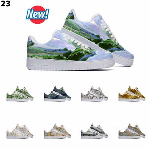 Designer Sapatos personalizados sapatos casuais homens mulheres pintados ￠ m￣o Anime Moda Mens treinadores esportores de t￪nis color166