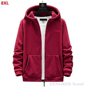 Herren Hoodies Sweatshirts Herren Fleece Outdoor Plus Size Mann Hoodies Frühling Herbst Polar Cardigan Kapuzenpullover Jacke Herren Sweatshirt 7XL 8XL 221117