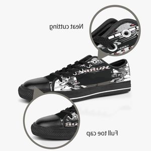 Hombres Mujeres DIY zapatos personalizados low top Canvas Skateboard zapatillas triple negro personalización UV impresión deportes zapatillas wangji 165-113