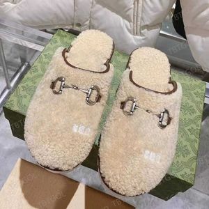 Inverno di grandi dimensioni Australia pelliccia scuff Scivoli pantofola neve invernale Stivali Pantofole Donna Mulo Peluche Sandali caldi infradito Mocassini Scarpe con scatola NO430