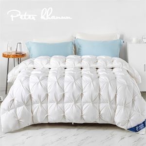 Sängkläder sätter Peter Khanun 100% White Goose Down Filler 3D Bread DuVetQuiltComforter Winter Luxury Filtar Cotton Shell 015 221116