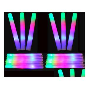 Other Event Party Supplies Light Up Foam Sticks Glowing Wand Baton Flashing Led Stobe Stick For Party Concert Event Birthday Weddi Dhhuf