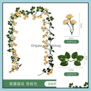 Ghirlande di fiori decorativi Simation Morning Glory Petunie artificiali Vite Giardino e piante da patio Fiori Home Decor Drop Delivery Dhmsd