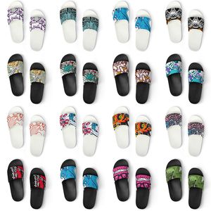 women custom men slippers shoes artoon animal design diy word black white blue red mens trainer 091